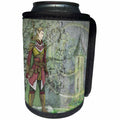 3dRose Fairies And Fantasy - Image of Male Warrior Elf Stands Near His Castle - Can Cooler Bottle Wrap (cc_281582)