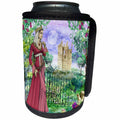 3dRose Fairies And Fantasy - Image of Princess Standing In Garden Near Castle - Can Cooler Bottle Wrap (cc_281587)