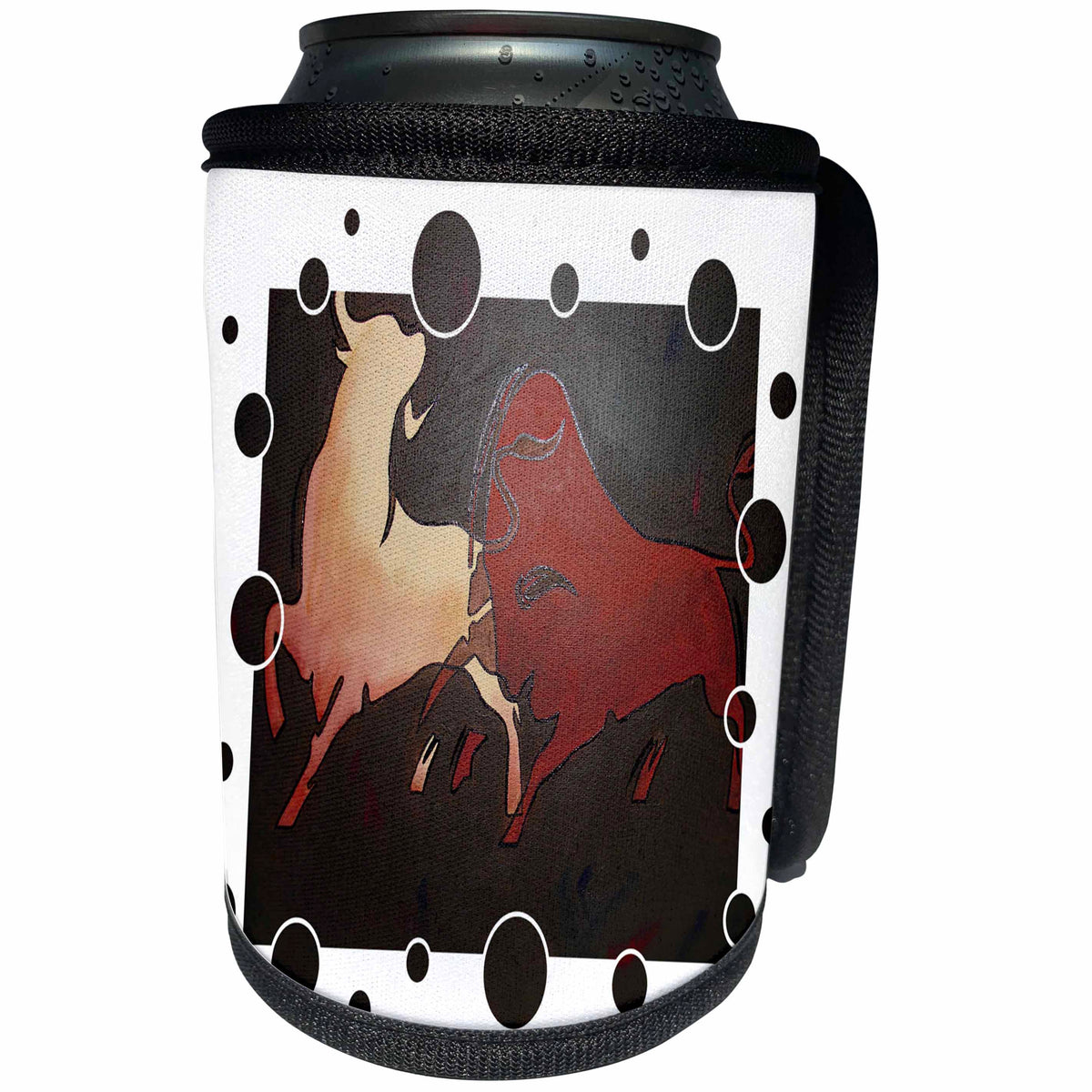3dRose Taiche Acrylic Art - Animals Bullfight with head up - Can Cooler Bottle Wrap (cc_28161)