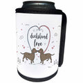 3dRose Sven Herkenrath Animal - Dachshund Love Cute Drawing of Two Dogs Kissing Dachshund Lovers - Can Cooler Bottle Wrap (cc_281645)