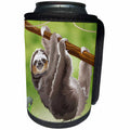 3dRose Sven Herkenrath Animal - A Cute Illustration of a Sloth Hanging From a Tree - Can Cooler Bottle Wrap (cc_281658)