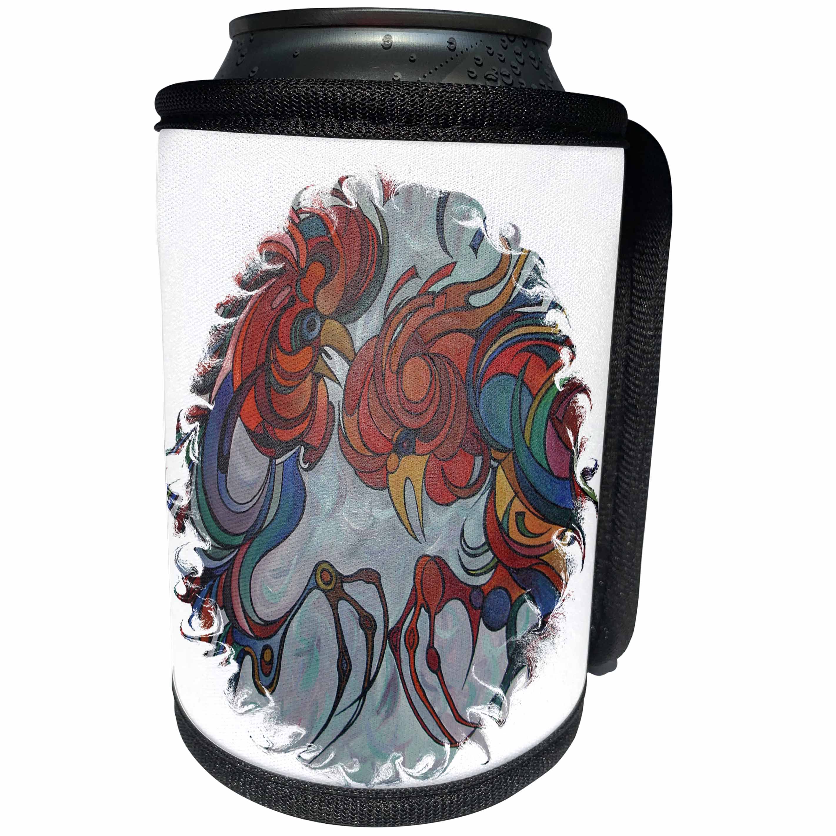 3dRose Taiche Acrylic Art - Animals Cockerel - Can Cooler Bottle Wrap (cc_28167)