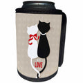 3dRose Sven Herkenrath Animal - With Love Vector of Two Adorable Cats With Sitting Together - Can Cooler Bottle Wrap (cc_281670)