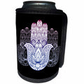 3dRose Sven Herkenrath Religion - Indian Hand with an Intricate Pattern on Black Background - Can Cooler Bottle Wrap (cc_281677)