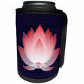 3dRose Sven Herkenrath Nature - Vector of a Beautiful Pink Lotus Flower on Black Background - Can Cooler Bottle Wrap (cc_281679)