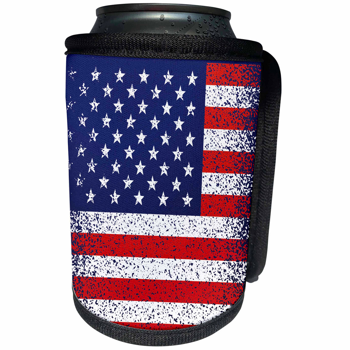 3dRose Sven Herkenrath Flag - Rustic Looking American Flag - Can Cooler Bottle Wrap (cc_281682)