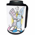 3dRose Sven Herkenrath Funny - A Funny Drawing of a Condom and a Pack of Birth Control Pills Dancing - Can Cooler Bottle Wrap (cc_281717)