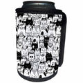 3dRose Noonday Design - Animals - Various black and white cats in different costumes and poses - Can Cooler Bottle Wrap (cc_281731)