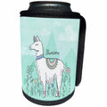 3dRose Noonday Design - Animals - Funny mythical llama crossed with a unicorn, a llamicorn - Can Cooler Bottle Wrap (cc_281733)