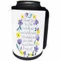 3dRose Noonday Design - Floral - Fearfully and wonderfully made scripture with watercolor flowers - Can Cooler Bottle Wrap (cc_281734)