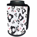 3dRose Noonday Design - Animals - Boy and girl panda bears in black, white, and red - Can Cooler Bottle Wrap (cc_281740)