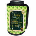 3dRose Beverly Turner St Patrick Day Design - Words, Faith, Luck, Blessed, Leaf, Irish, Shamrock, Saint Patrick - Can Cooler Bottle Wrap (cc_282043)