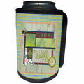 3dRose Beverly Turner St Patrick Day Design - I am so lucky, Shamrock, Horseshoe, Flowers, Celtic Symbol, Green - Can Cooler Bottle Wrap (cc_282044)
