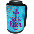 3dRose Beverly Turner Easter Design and Photography - He Has Risen, Abstract Cross, Chevron, Dot, Aqua, Purple, Orange - Can Cooler Bottle Wrap (cc_282086)