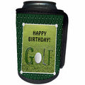 3dRose Beverly Turner Birthday Design - Birthday, Golf Ball is the O, Golf Club is the L, Grass Background - Can Cooler Bottle Wrap (cc_282125)