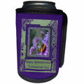 3dRose Beverly Turner Administrative Professionals Day - Bee, English Aster, Administrative Professionals Day, Damask Frame - Can Cooler Bottle Wrap (cc_282229)