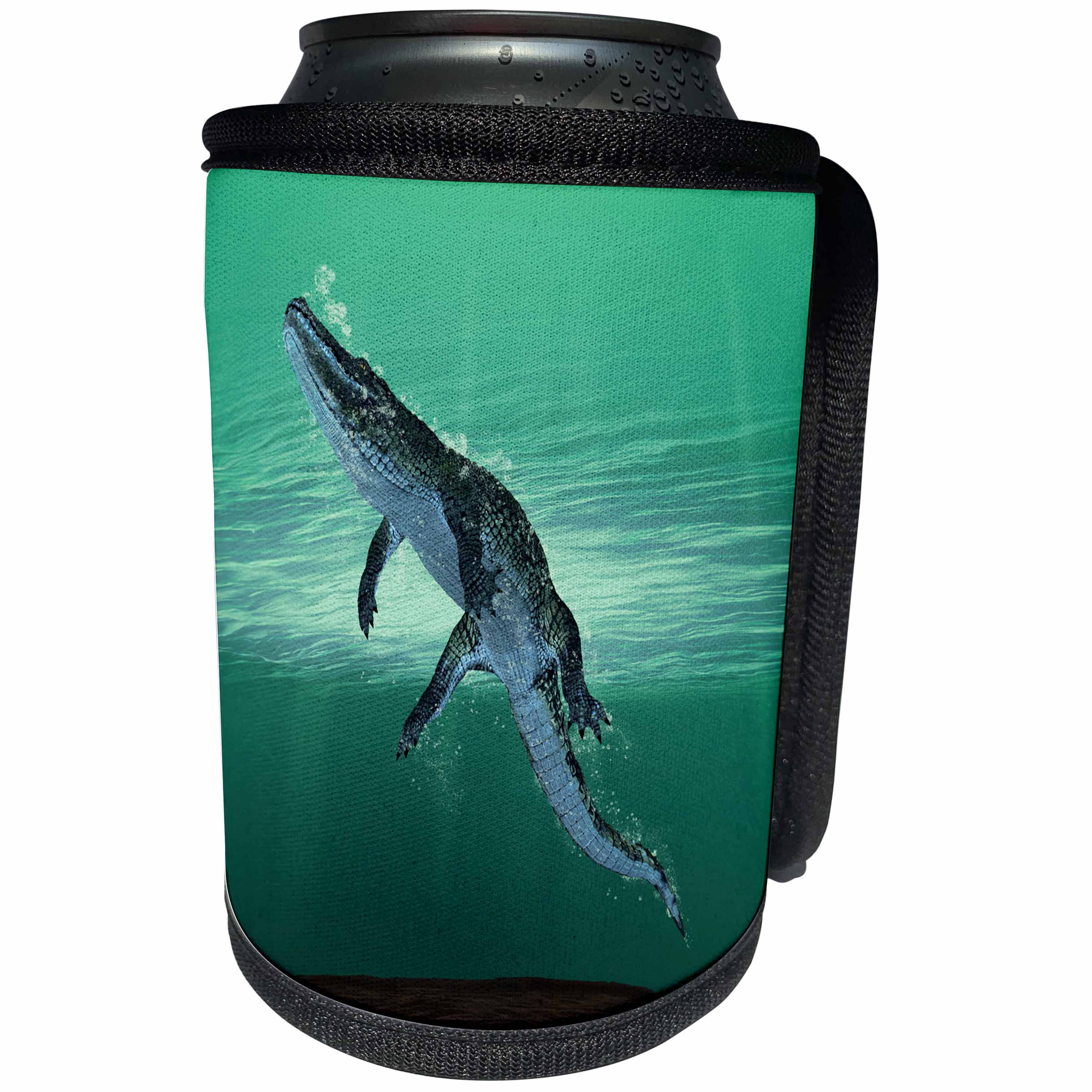 3dRose Boehm Graphics Animal - Alligator Swimming to the Surface - Can Cooler Bottle Wrap (cc_282237)