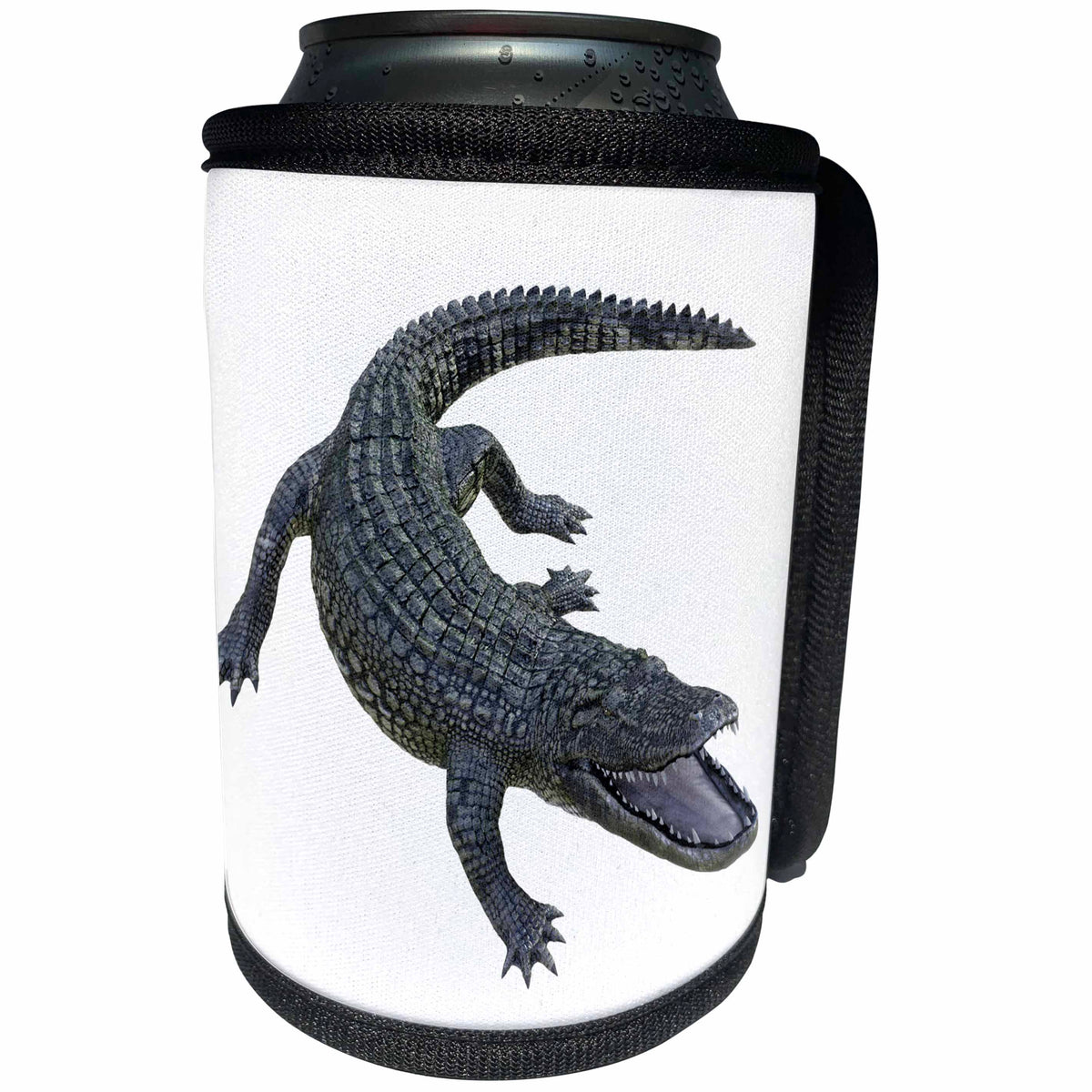 3dRose Boehm Graphics Animal - Alligator Spinning to the Left - Can Cooler Bottle Wrap (cc_282240)