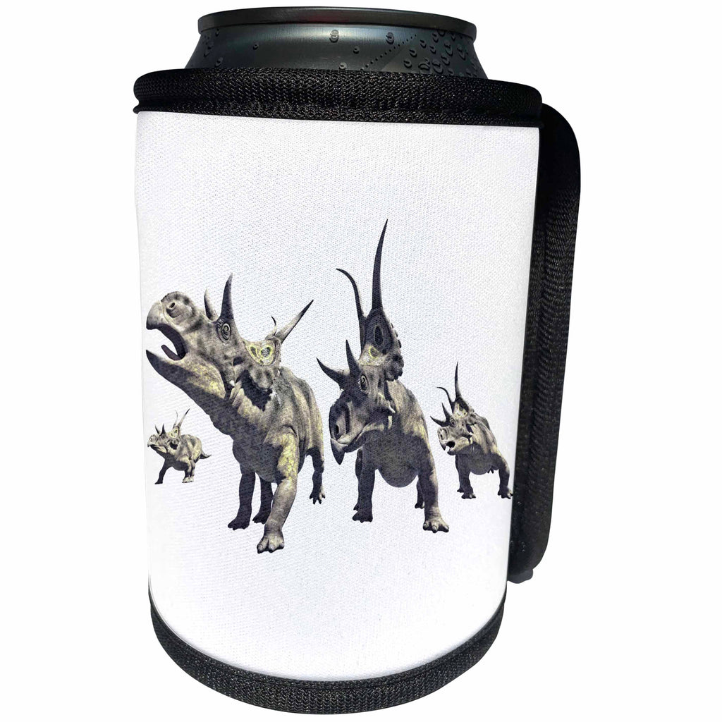 3dRose Boehm Graphics Dinosaur - Diabloceratops Herd Charging - Can Cooler Bottle Wrap (cc_282249)