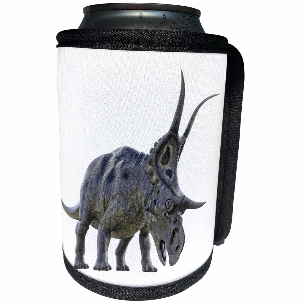 3dRose Boehm Graphics Dinosaur - Diabloceratops about to Charge - Can Cooler Bottle Wrap (cc_282252)
