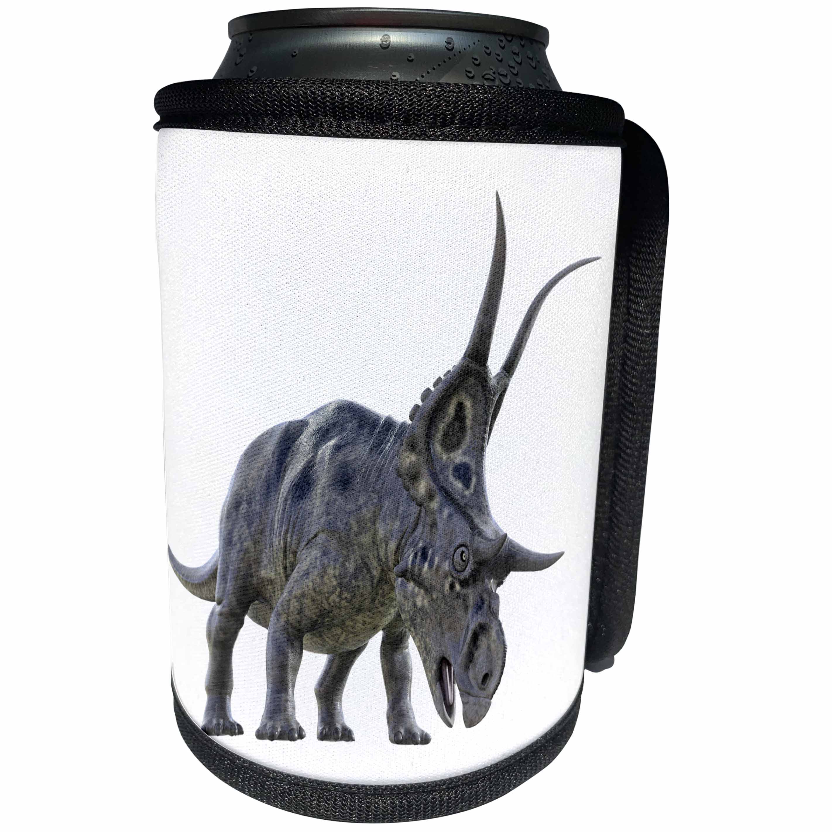 3dRose Boehm Graphics Dinosaur - Diabloceratops about to Charge - Can Cooler Bottle Wrap (cc_282252)
