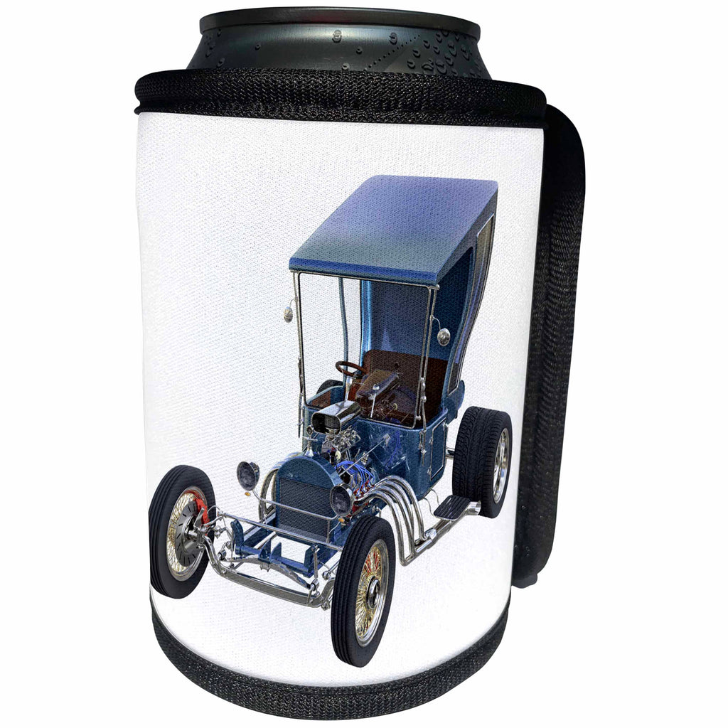 3dRose Boehm Graphics Car - Fantastic Hot Rod in Blue - Can Cooler Bottle Wrap (cc_282344)