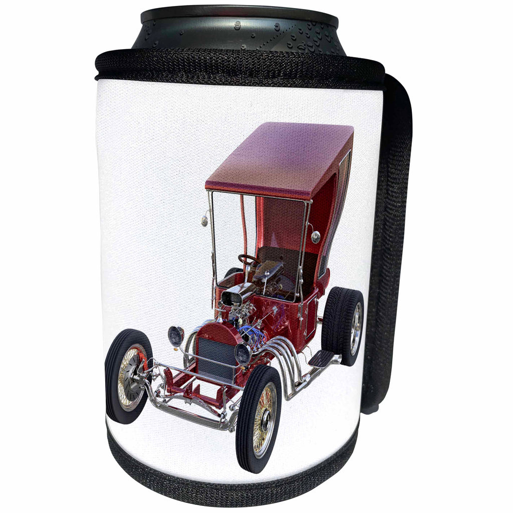 3dRose Boehm Graphics Car - Fantastic Hot Rod in Red - Can Cooler Bottle Wrap (cc_282349)