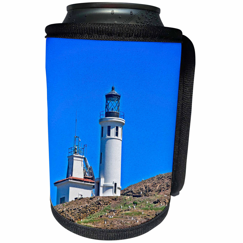 3dRose Boehm Photography Travel - Lighthouse on Anacapa Island - Can Cooler Bottle Wrap (cc_282363)