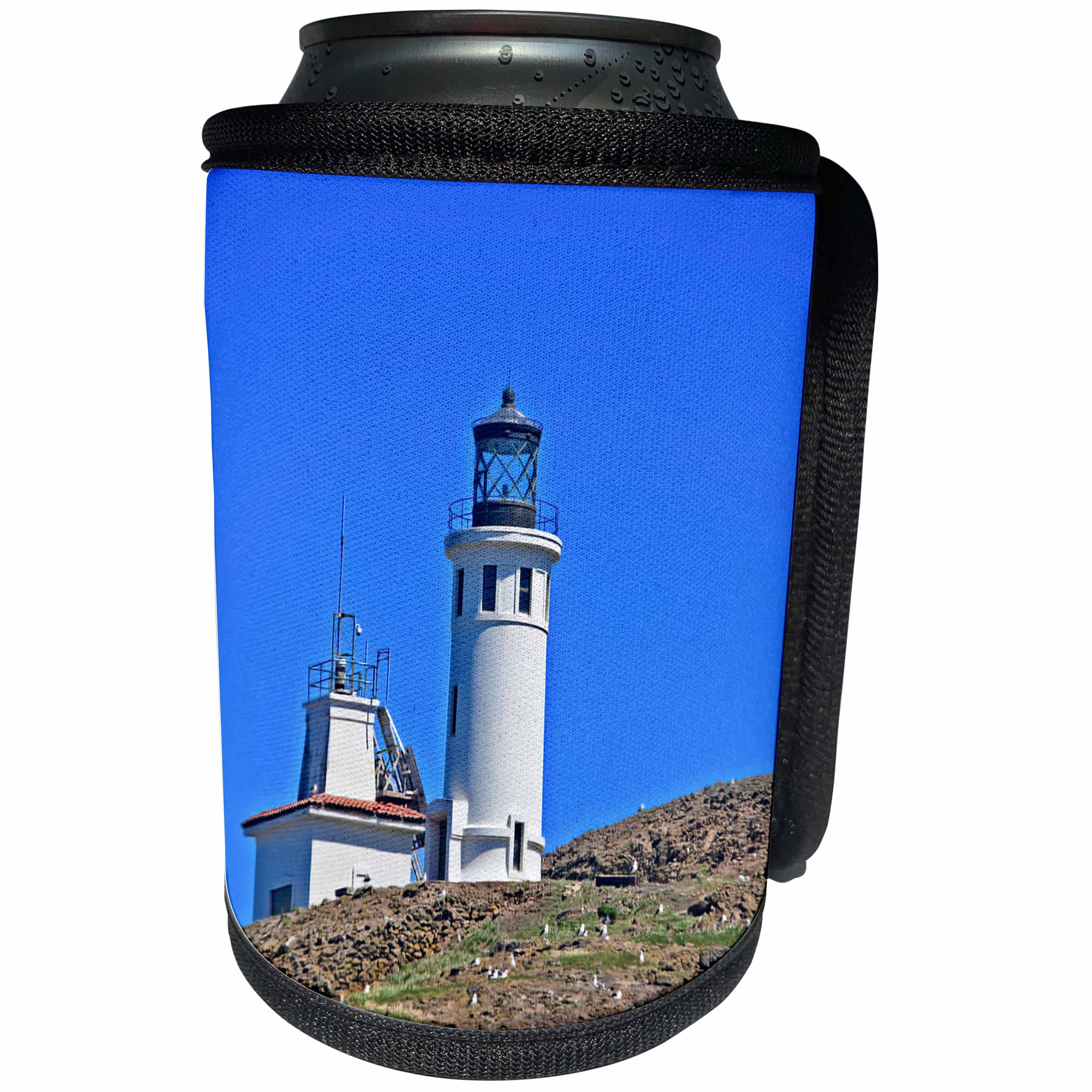 3dRose Boehm Photography Travel - Lighthouse on Anacapa Island - Can Cooler Bottle Wrap (cc_282363)