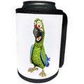 3dRose Boehm Graphics Cartoon - Military Green Cartoon Parrot with Happy Pose - Can Cooler Bottle Wrap (cc_282367)