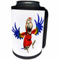 3dRose Boehm Graphics Cartoon - Scarlet Macaw Cartoon Parrot Crazy - Can Cooler Bottle Wrap (cc_282373)