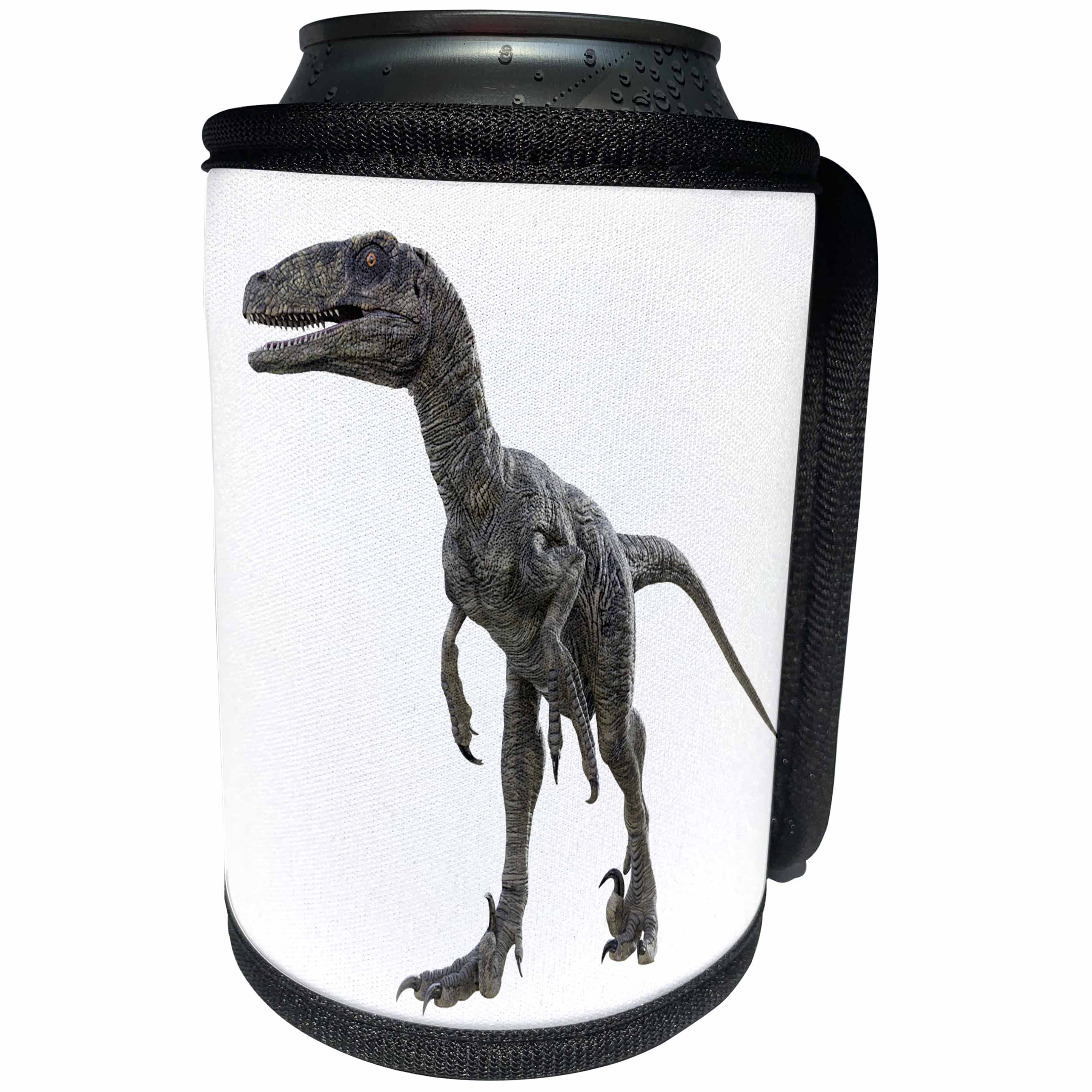 3dRose Boehm Graphics Dinosaur - Deinonychus Walking Forward and Looking Right - Can Cooler Bottle Wrap (cc_282388)