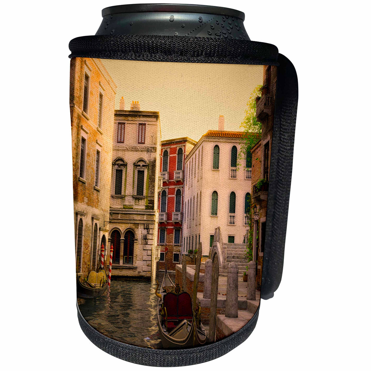 3dRose Boehm Graphics Travel - Gondolas in the Canals of Venice Near Sunset - Can Cooler Bottle Wrap (cc_282405)