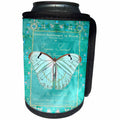 3dRose Andrea Haase Animals Illustration - Blue Butterfly Mixed Media Art Illustration - Can Cooler Bottle Wrap (cc_282441)