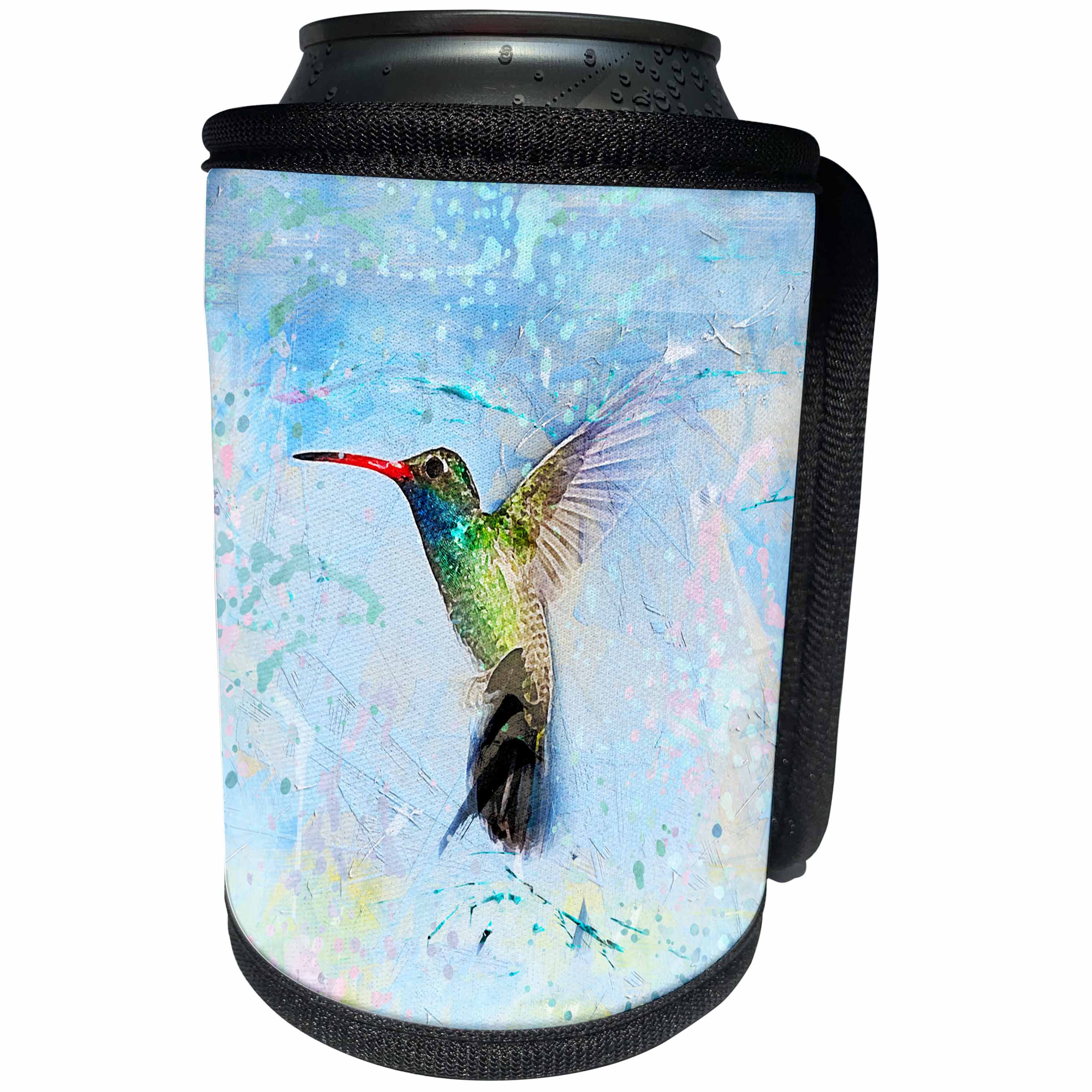 3dRose Andrea Haase Animals Illustration - Colibri Watercolor Illustration - Can Cooler Bottle Wrap (cc_282447)