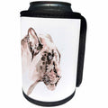 3dRose Andrea Haase Animals Illustration - Cougar Watercolor Art In Shades Of Beige And Grey - Can Cooler Bottle Wrap (cc_282448)