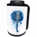 3dRose Andrea Haase Animals Illustration - Blue Elephant Head Watercolor Art - Can Cooler Bottle Wrap (cc_282452)