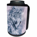 3dRose Andrea Haase Animals Illustration - Wolf Head Watercolor Painting - Can Cooler Bottle Wrap (cc_282457)