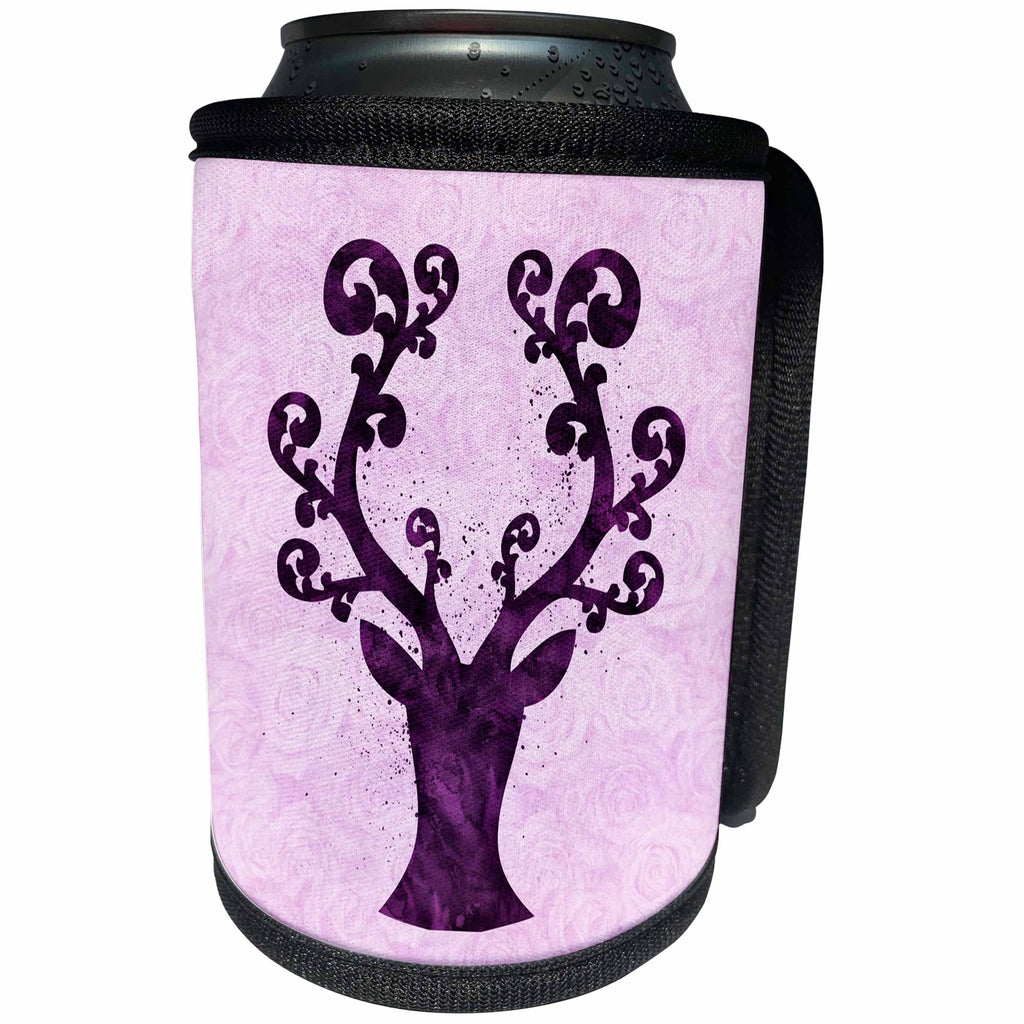 3dRose Andrea Haase Animals Illustration - Deer Head With Swirly Antlers Illustration - Can Cooler Bottle Wrap (cc_282474)