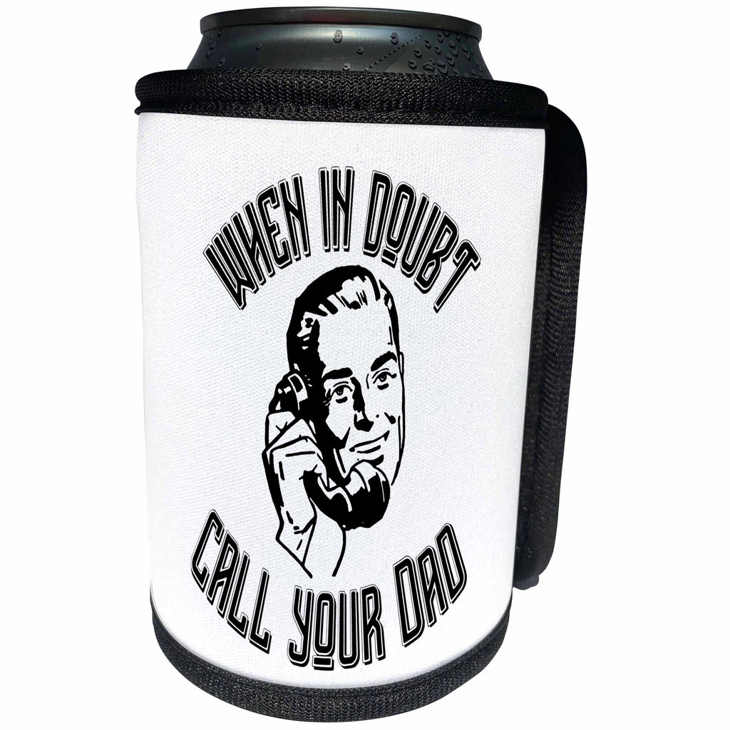 3dRose Andrea Haase Fathers Day Art - Funny Fathers Day Typography Call Dad Design - Can Cooler Bottle Wrap (cc_282487)