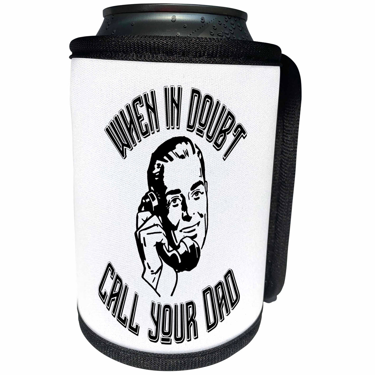 3dRose Andrea Haase Fathers Day Art - Funny Fathers Day Typography Call Dad Design - Can Cooler Bottle Wrap (cc_282487)