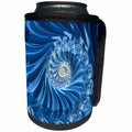 3dRose Andrea Haase Art Illustration - Blue Flourish Fractal Abstract Art - Can Cooler Bottle Wrap (cc_282497)