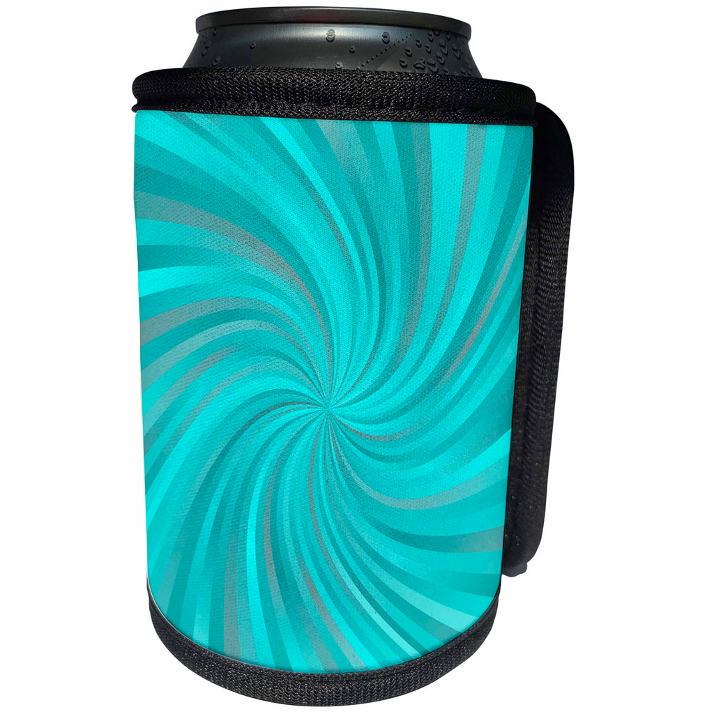 3dRose Andrea Haase Art Illustration - Abstract Art Spiral In Turquoise And Blue - Can Cooler Bottle Wrap (cc_282498)