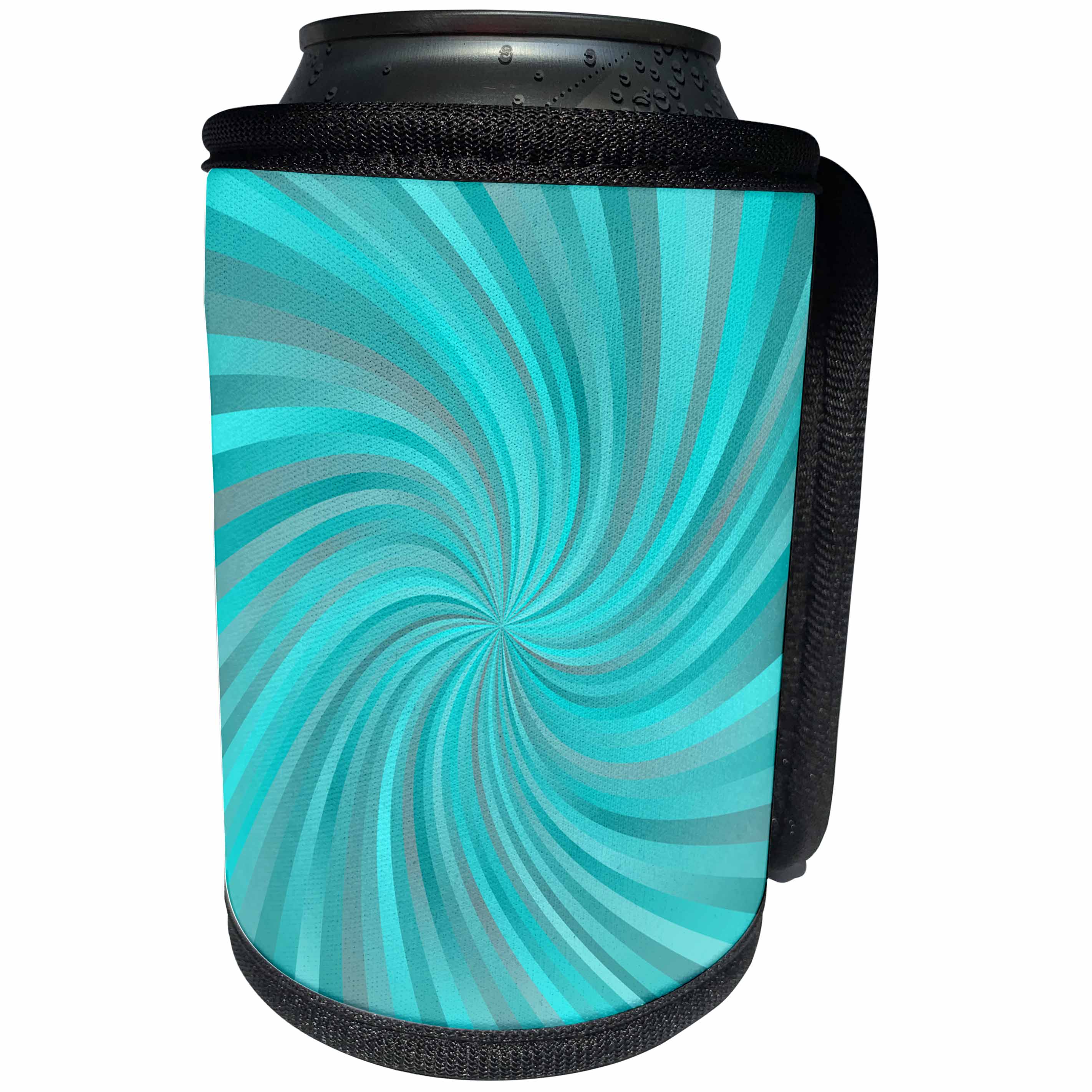 3dRose Andrea Haase Art Illustration - Abstract Art Spiral In Turquoise And Blue - Can Cooler Bottle Wrap (cc_282498)