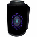 3dRose Andrea Haase Art Illustration - Turquoise Purple On Black Object Abstract Fractal Light Art - Can Cooler Bottle Wrap (cc_282502)