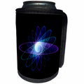 3dRose Andrea Haase Art Illustration - Blue Purple Object On Black Abstract Fractal Light Art - Can Cooler Bottle Wrap (cc_282503)