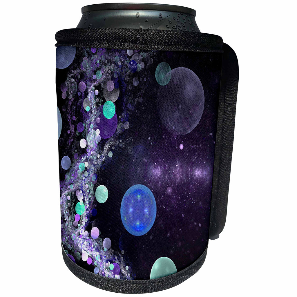 3dRose Andrea Haase Art Illustration - Abstract Universe Art In Blue And Purple - Can Cooler Bottle Wrap (cc_282508)