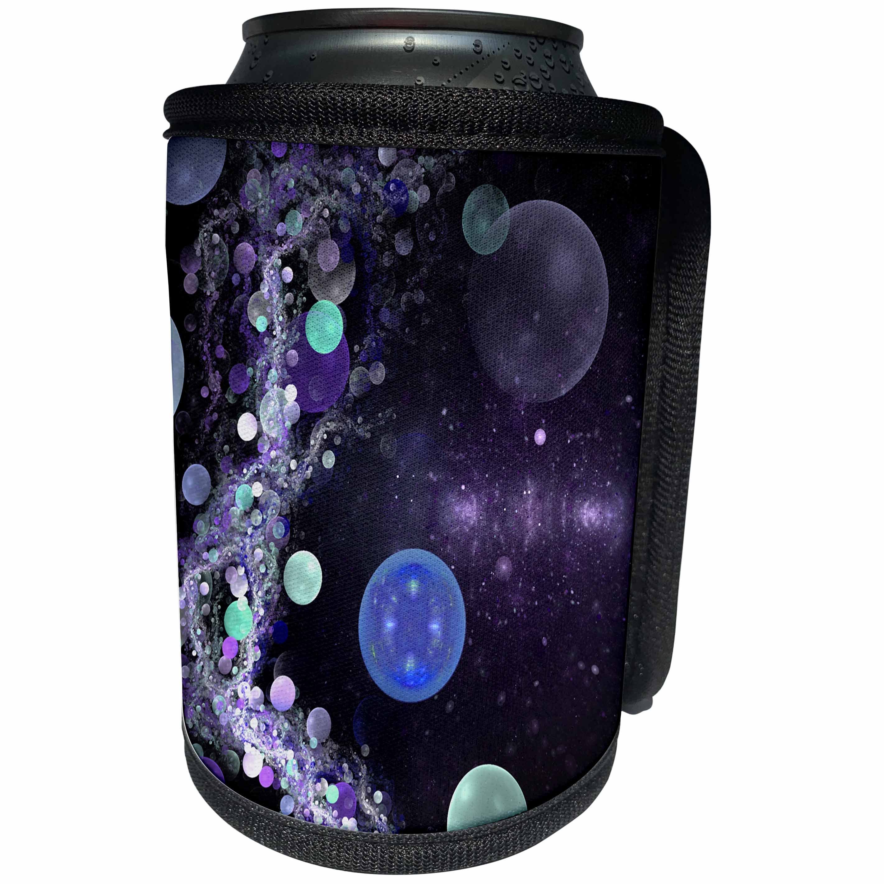 3dRose Andrea Haase Art Illustration - Abstract Universe Art In Blue And Purple - Can Cooler Bottle Wrap (cc_282508)