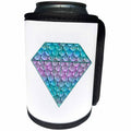 3dRose Andrea Haase Art Illustration - Turquoise Pink Diamond With Mermaid Pattern - Can Cooler Bottle Wrap (cc_282518)