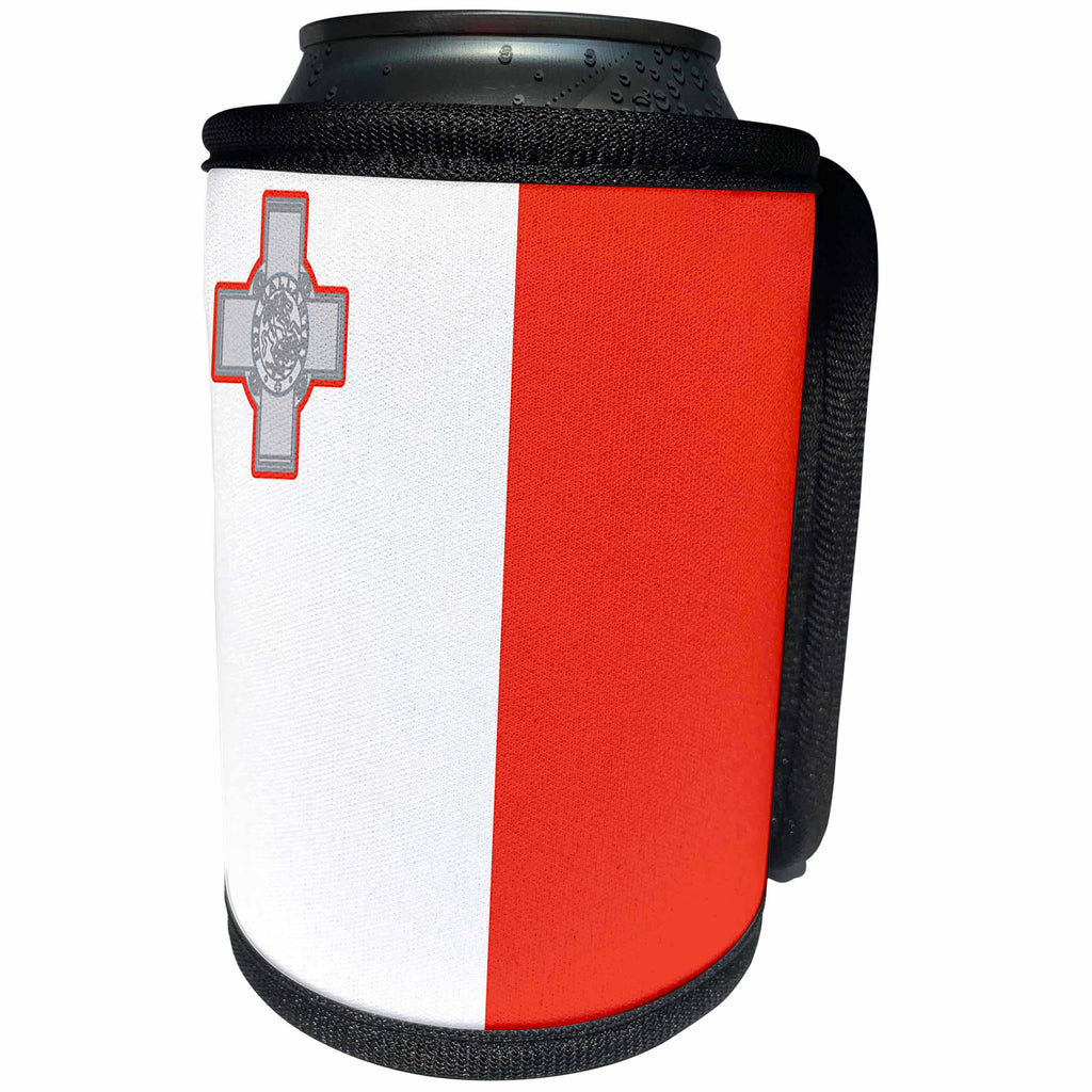 3dRose Flags - Malta Flag - Can Cooler Bottle Wrap (cc_28272)